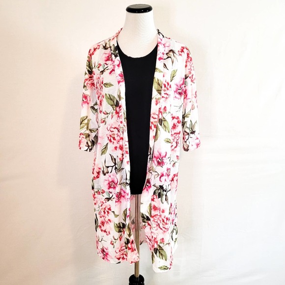 Show Me Your MuMu Brie Robe Pink Floral Kimono OS - Picture 1 of 10